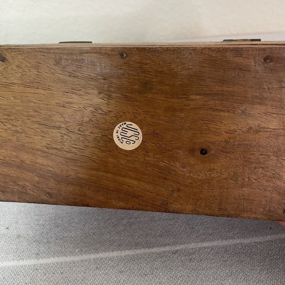 Vintage JCS Co Hand Carved Wood Elephant Napkin Rings Set Of 6 With Wooden Box - Picture 8 of 16